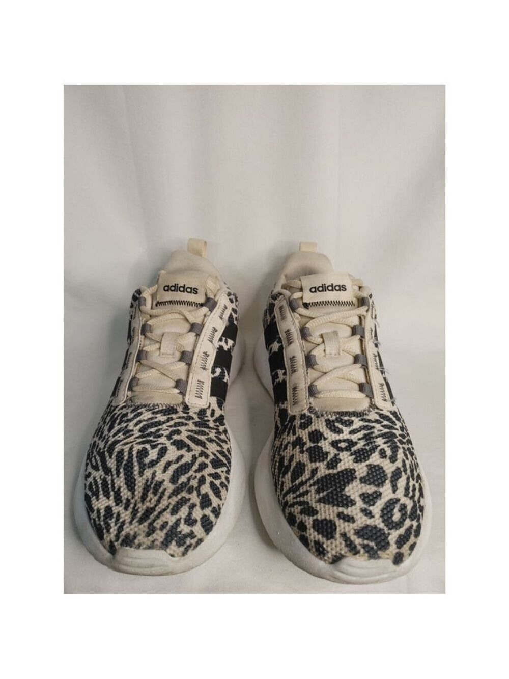 Women's Adidas Athletic GZ4681 Racer Shoes 5.5 Beige Black Leopard Print - Picture 2 of 11